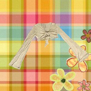 Cute Tye-front, Flare Sleeve, Crop Top